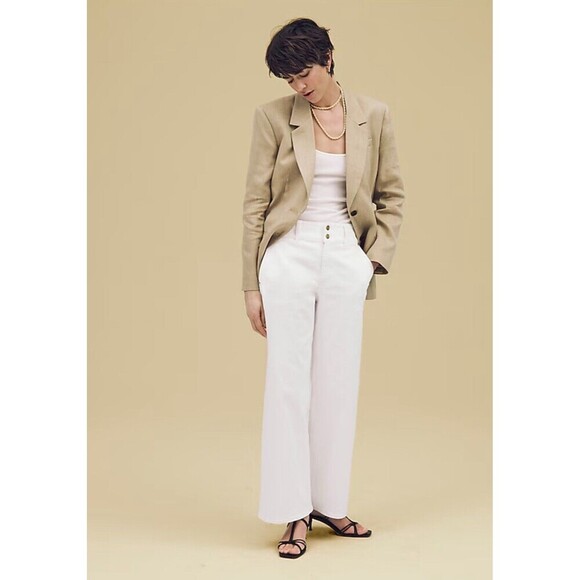 J.CREW Slim-wide Jean with Stacked Buttons Size 31 White NEW Modern Casual CH887 - Picture 3 of 14